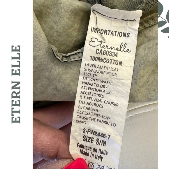 Etern Elle Lightwight Casual Pullover Top V-Neck Button Back Tie Small Medium - Picture 8 of 8